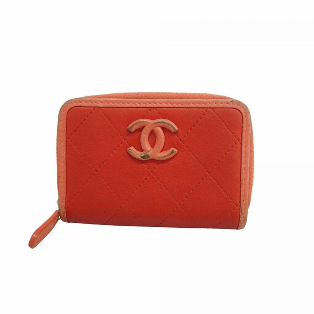 CHANEL Authentic Red Lambskin Leather Wallet - Picture 1 of 10